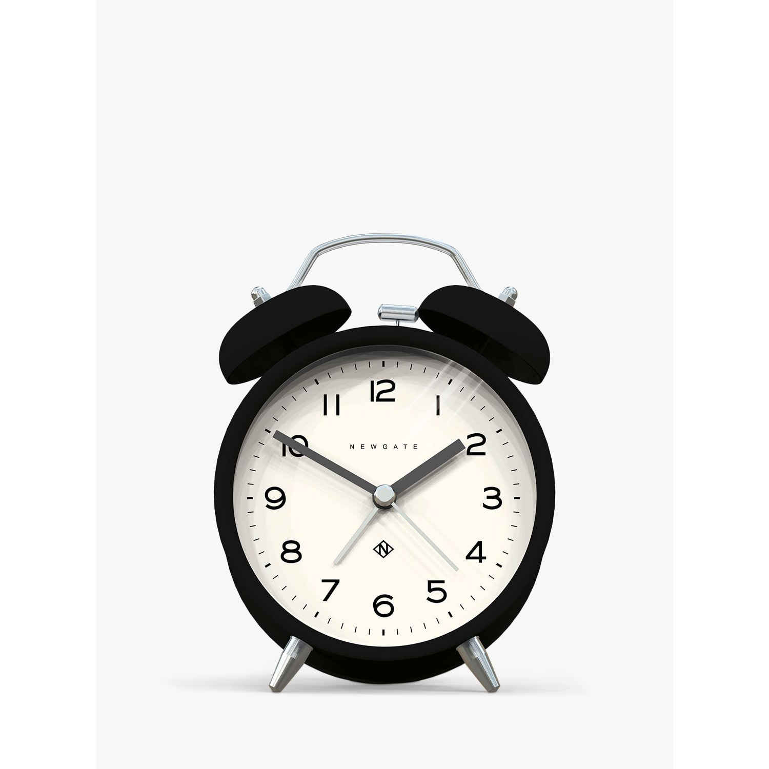 Newgate Clocks Charlie Twin Bell Echo Silent Sweep Analogue Alarm Clock