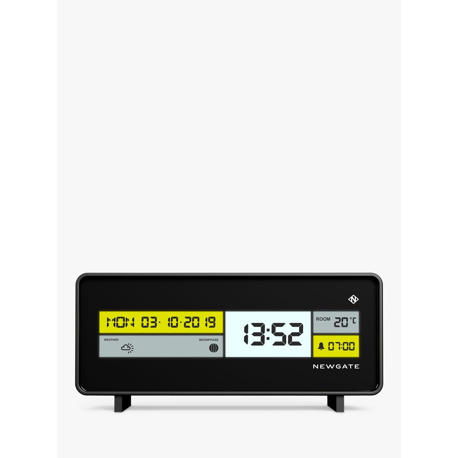 Newgate Clocks Futurama LCD Digital Alarm Clock, Black - image 1