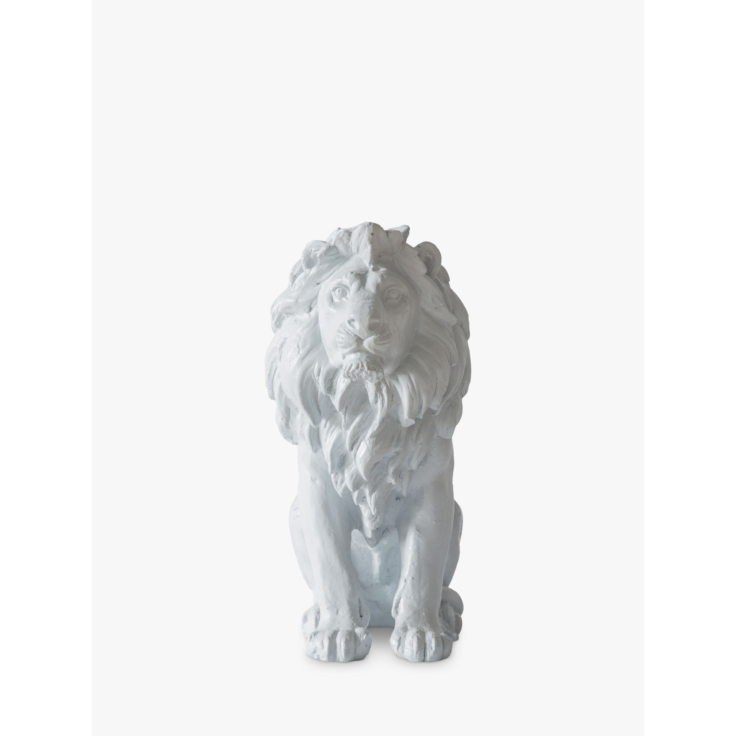 John Lewis Sitting Lion Garden Sculpture, H24cm, White - image 1