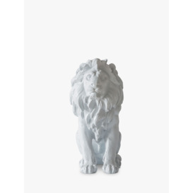 John Lewis Sitting Lion Garden Sculpture, H24cm, White - thumbnail 1