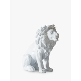 John Lewis Sitting Lion Garden Sculpture, H24cm, White - thumbnail 2
