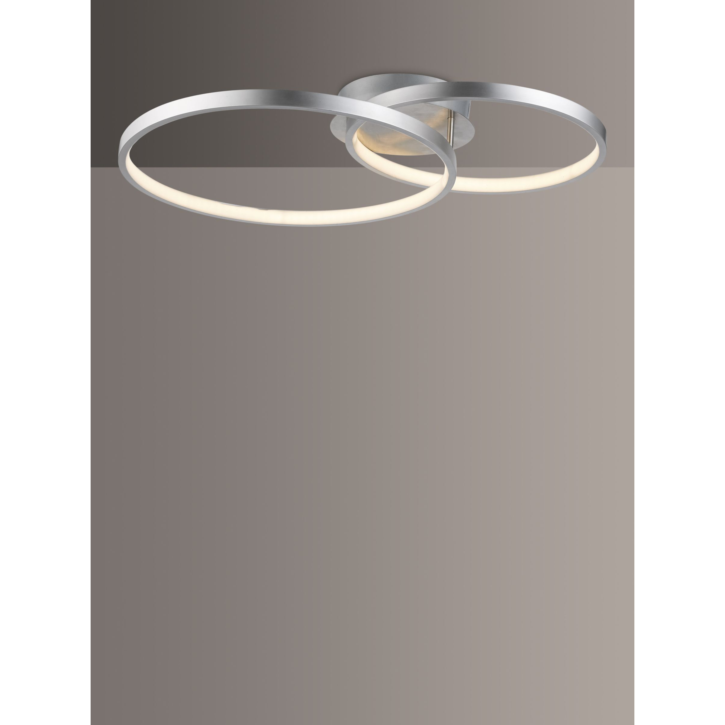 John Lewis Dual Hoop LED Semi Flush Ceiling Light, Nickel - image 1