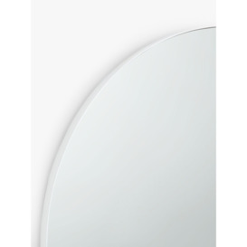 John Lewis Scandi Metal Frame Round Wall Mirror, White - thumbnail 2