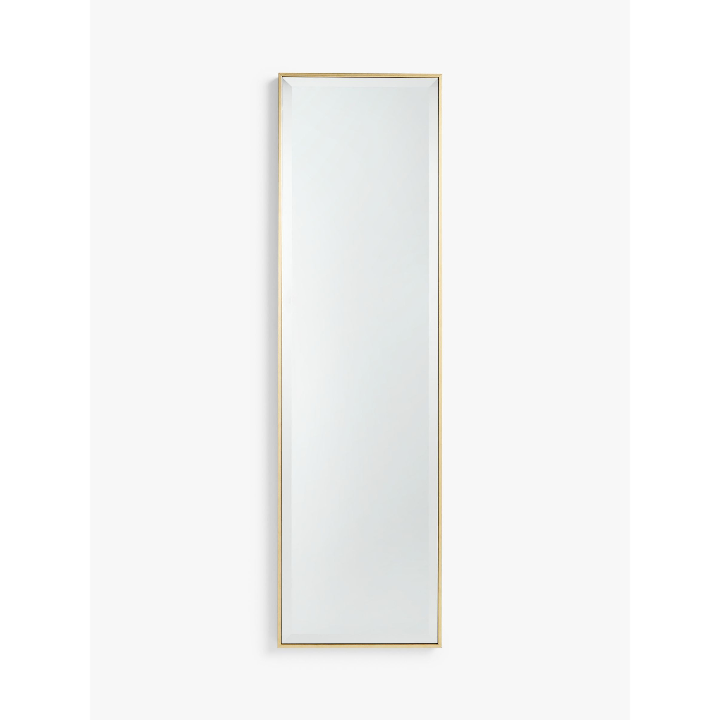 John Lewis ANYDAY Bevelled Glass Edge Rectangular Hall Mirror, 140 x 40cm, Gold - image 1