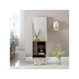 John Lewis ANYDAY Bevelled Glass Edge Rectangular Hall Mirror, 140 x 40cm, Gold - thumbnail 4