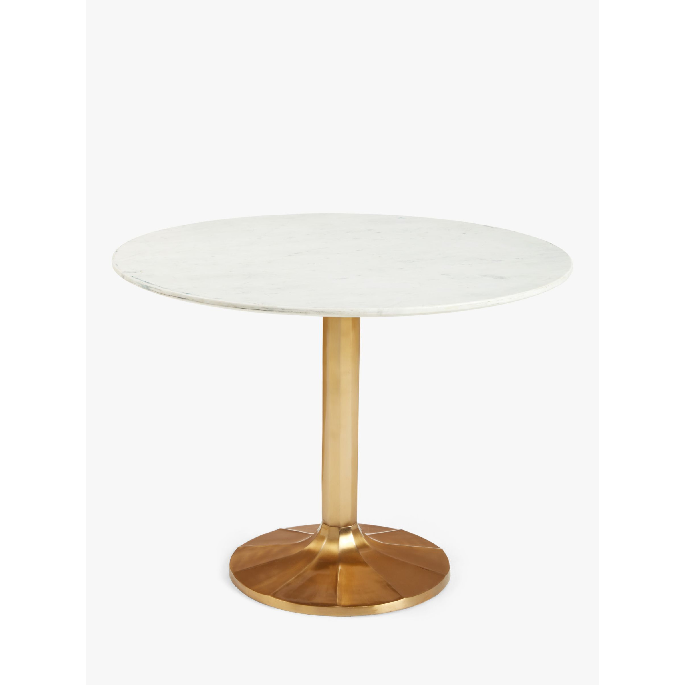 John Lewis Jewel Marble 4 Seater Pedestal Dining Table, White/Gold - image 1