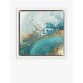 Shaylen Broughton - Abstract Framed Canvas Print, 29 x 29cm, Blue/Gold