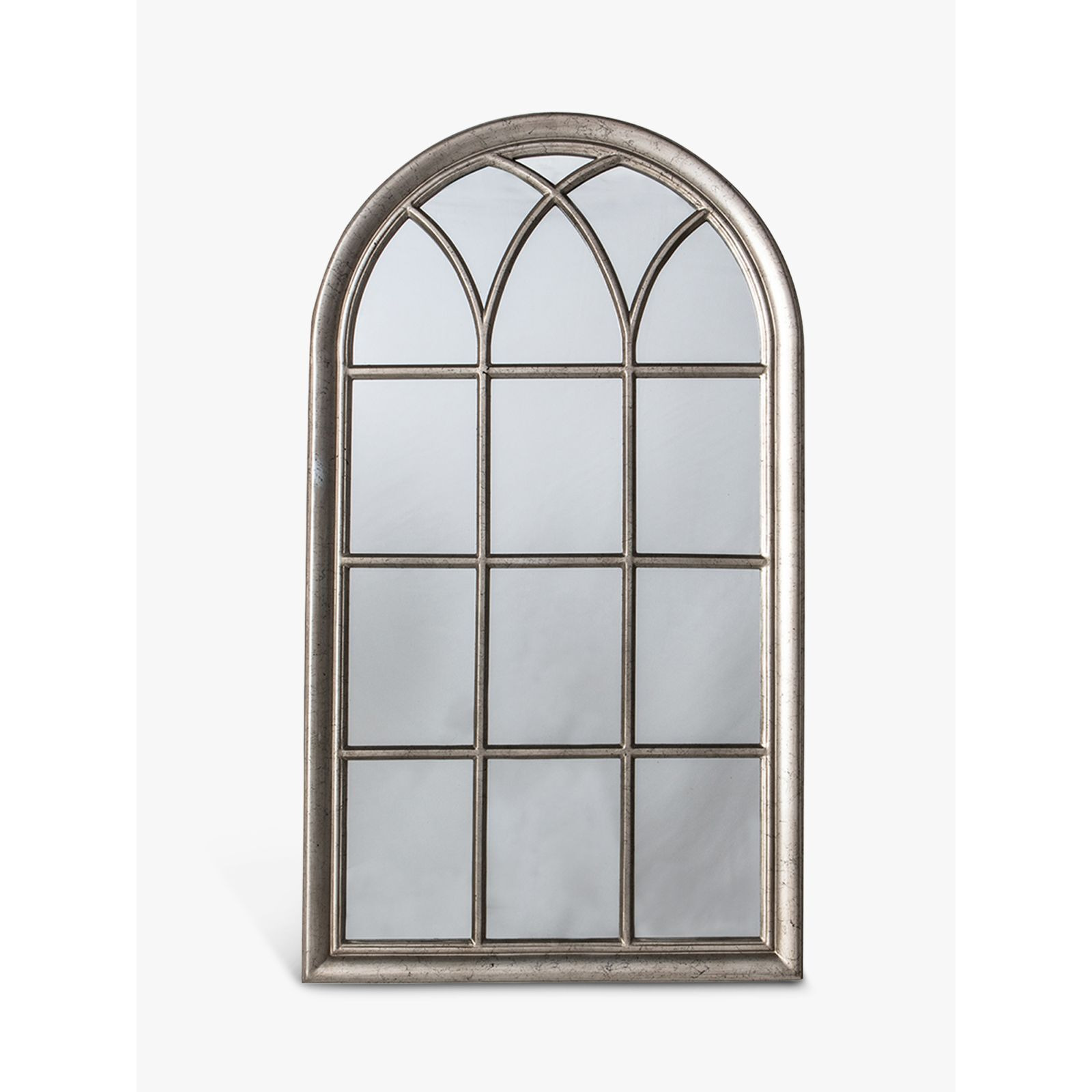 Gallery Direct Seaforth Arched Window Wall Mirror, 140 x 80cm, Silver - image 1