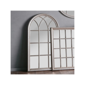 Gallery Direct Seaforth Arched Window Wall Mirror, 140 x 80cm, Silver - thumbnail 2