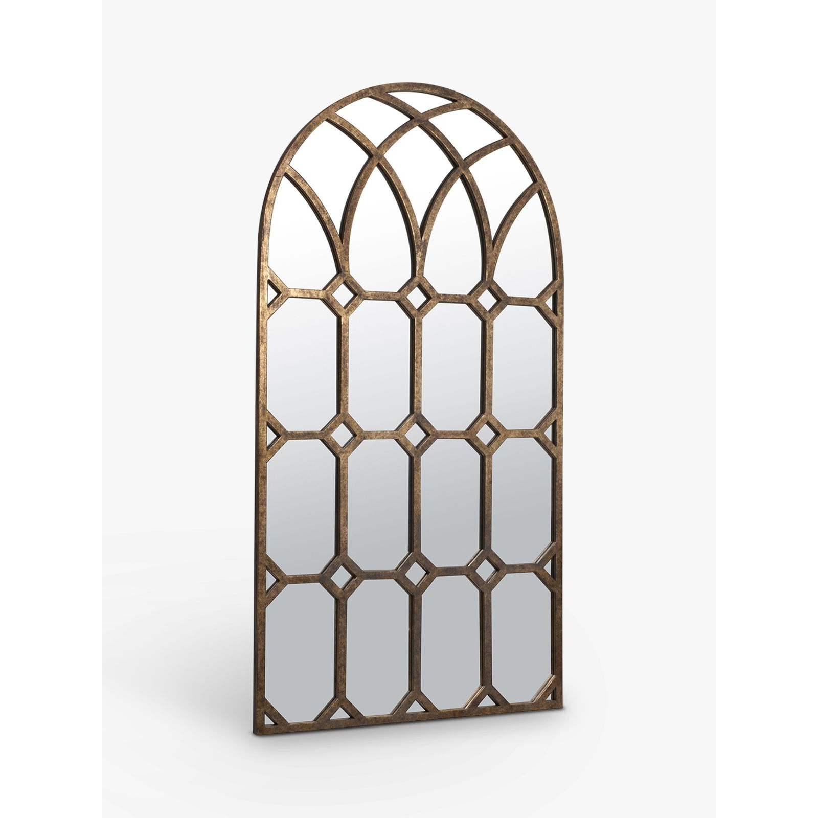 Gallery Direct Khadra Arched Window Wall Mirror, 160 x 80cm, Gold - image 1