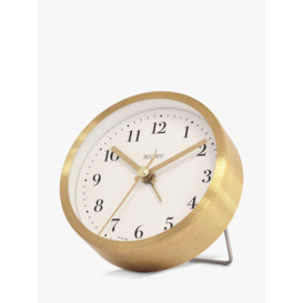 Acctim Classic Non-Ticking Sweep Analogue Alarm Clock, 9cm, Brushed Gold - thumbnail 1