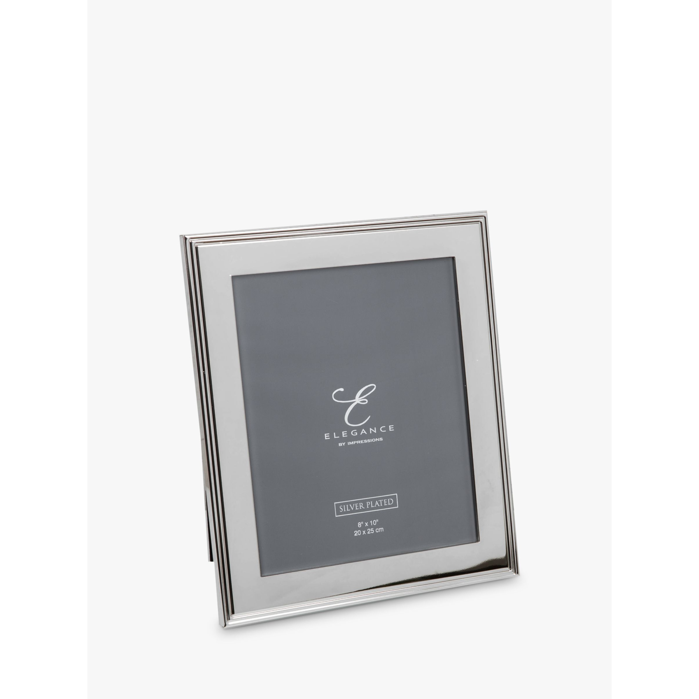 Elegance by Impressions Ribbed Photo Frame, Silver Plated - image 1
