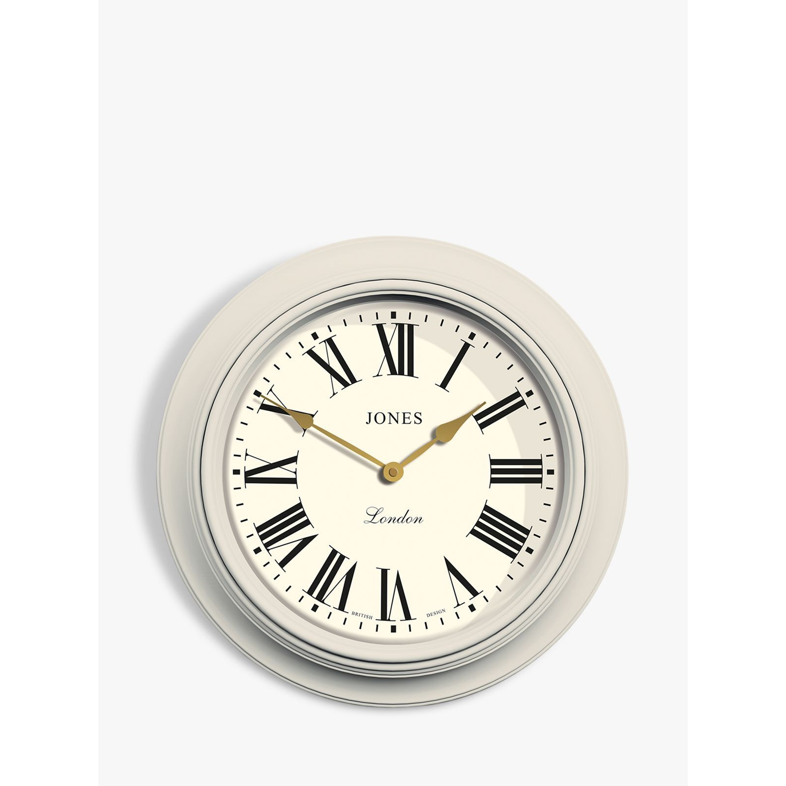 Jones Clocks Supper Club Roman Numeral Analogue Wall Clock, 40.5cm, Cream - image 1