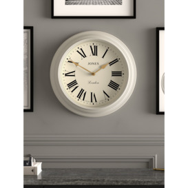 Jones Clocks Supper Club Roman Numeral Analogue Wall Clock, 40.5cm, Cream - thumbnail 2