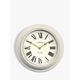 Jones Clocks Supper Club Roman Numeral Analogue Wall Clock, 40.5cm, Cream