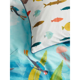 Harlequin Above and Below Reversible Cotton Duvet Cover and Pillowcase Set, Multi - thumbnail 2