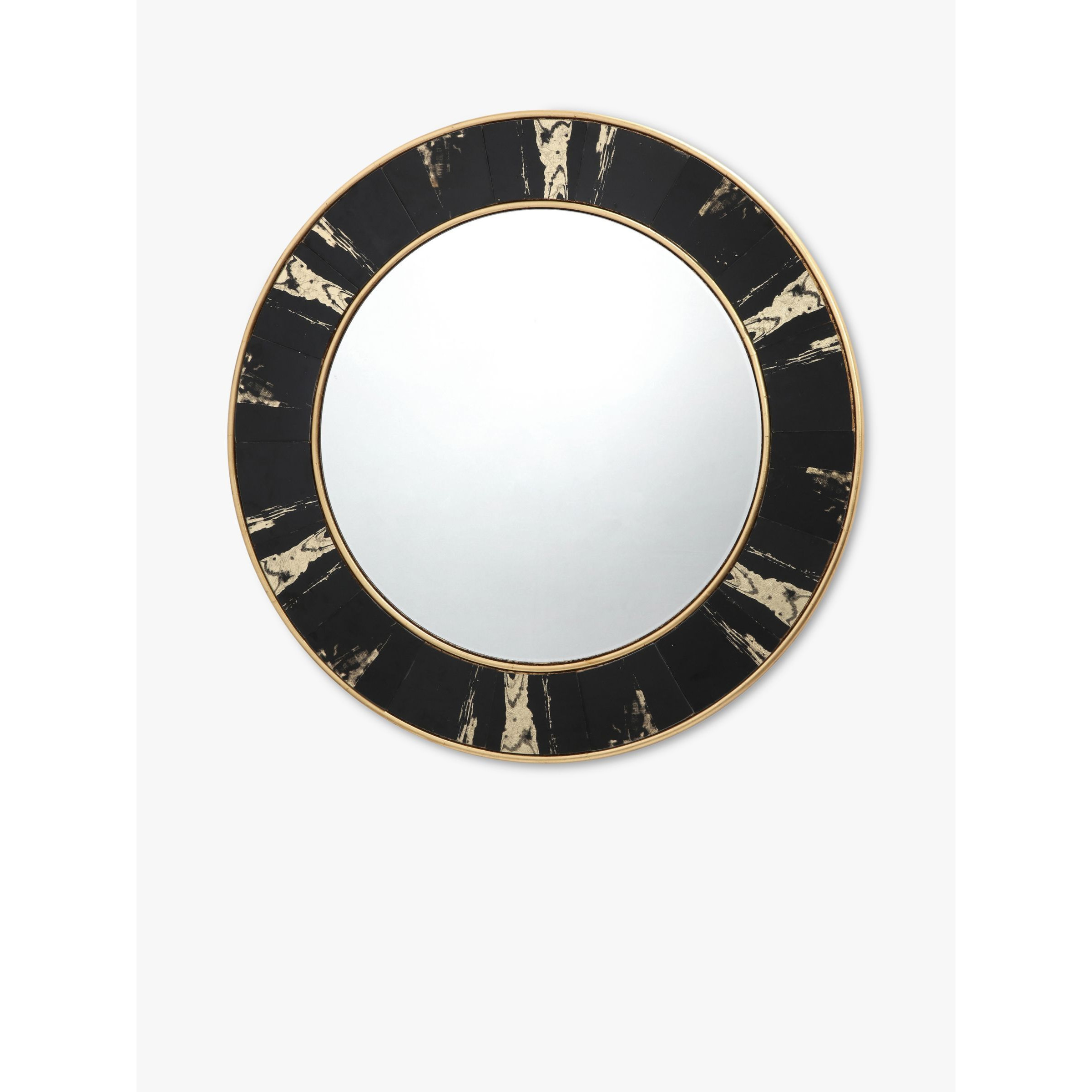 Där Sidone Round Wall Mirror, 80cm, Black/Gold - image 1