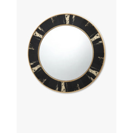 Där Sidone Round Wall Mirror, 80cm, Black/Gold