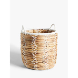 John Lewis Water Hyacinth and White Rope Basket