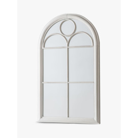 Classic Arch Window Metal Frame Indoor/Outdoor Wall Mirror, 100 x 61cm, Distressed White - thumbnail 2
