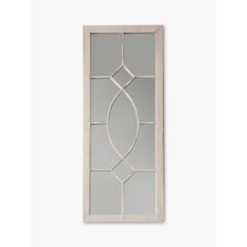 Rectangular Decorative Metal Frame Indoor/Outdoor Wall Mirror, 105 x 43cm, White - thumbnail 1