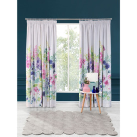 bluebellgray Foxglove Pair Blackout/Thermal Lined Pencil Pleat Curtains, Multi - thumbnail 2