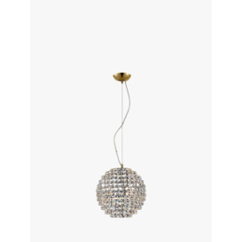 Impex Nord Small Crystal Ceiling Light, Clear/Gold