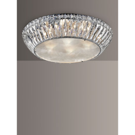 Impex Armel LED Crystal Semi Flush Ceiling Light, Clear/Chrome
