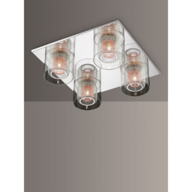 Impex Laure Mesh Semi Flush Ceiling Light, Clear/Copper