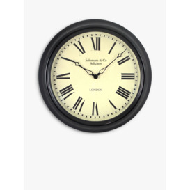Lascelles Personalised Station Roman Numeral Wall Clock, 45.5cm, Black