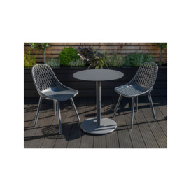 KETTLER Café Milano 2-Seater Garden Bistro Table & Chairs Set, Grey - thumbnail 3