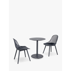 KETTLER Café Milano 2-Seater Garden Bistro Table & Chairs Set, Grey - thumbnail 1