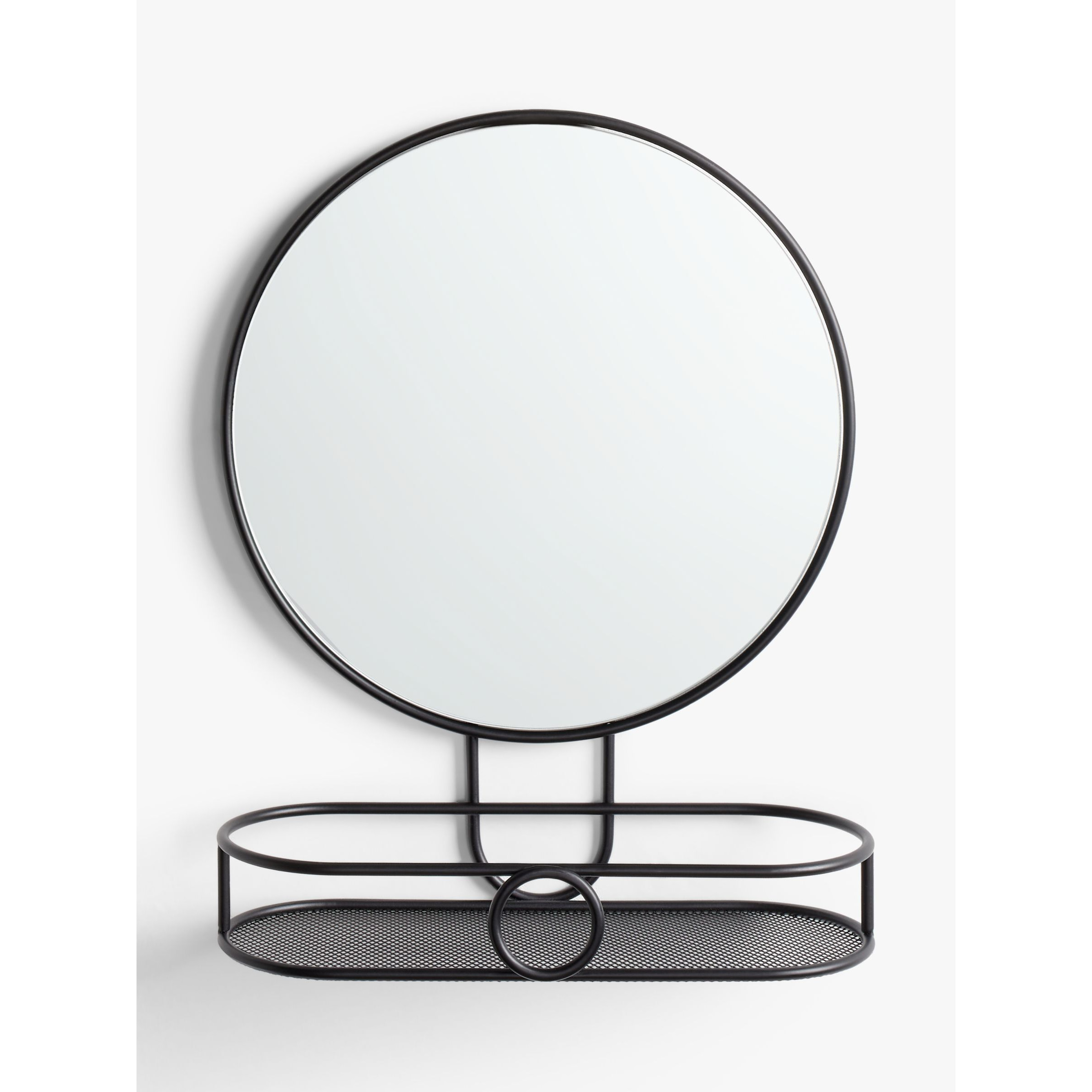 John Lewis ANYDAY Round Bathroom Mirror with Shelf - image 1