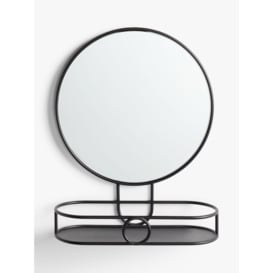John Lewis ANYDAY Round Bathroom Mirror with Shelf - thumbnail 1