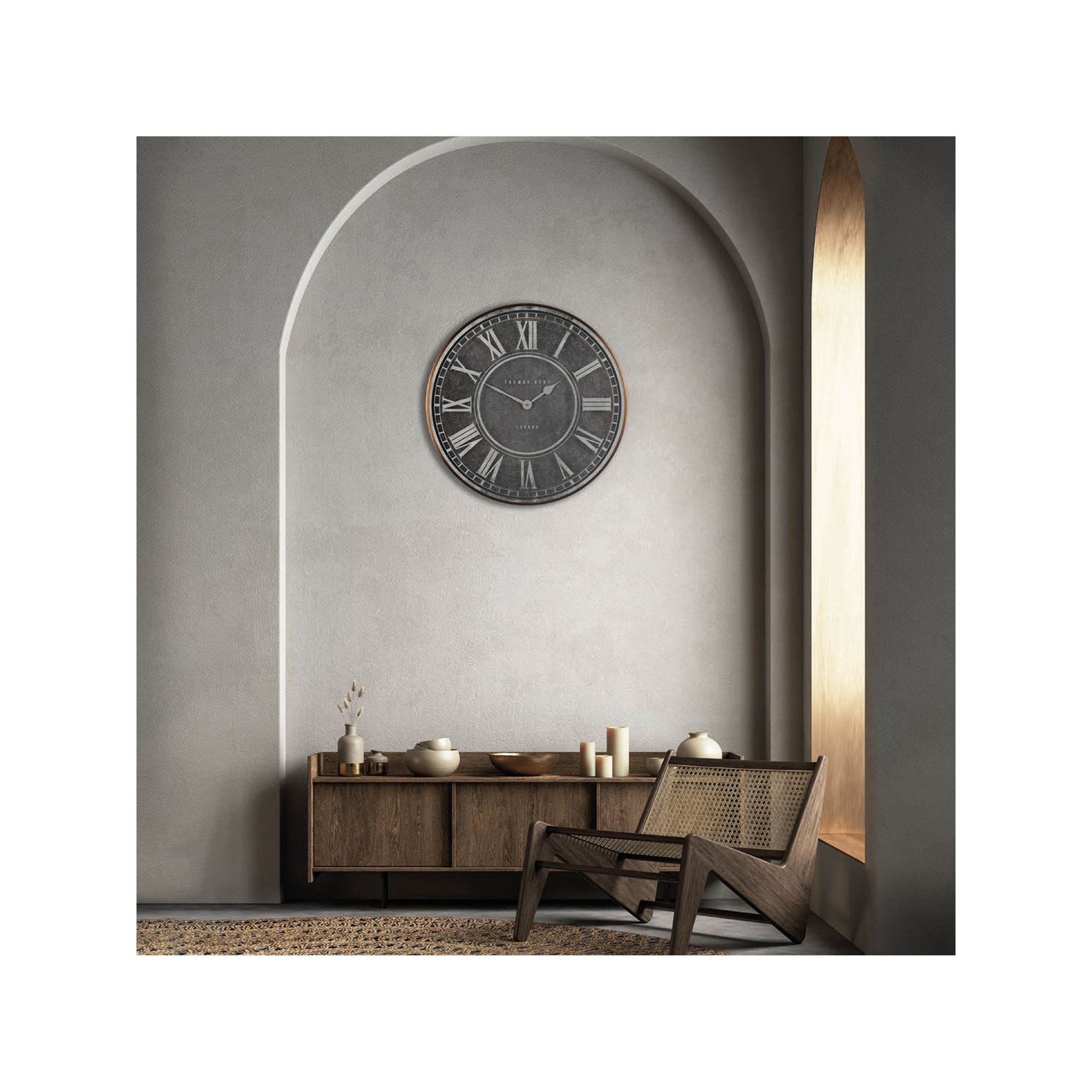 Thomas Kent Flo Map Analogue Wall Clock, Black - image 1