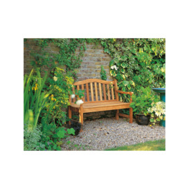 Barlow Tyrie Waveney 2-Seat Teak Wood Garden Bench, Natural - thumbnail 2