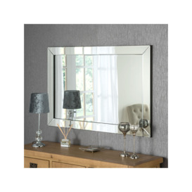 Yearn Bevelled Mitre Glass Rectangular Frame Wall Mirror, Clear/Black - thumbnail 2