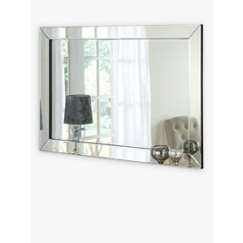 Yearn Bevelled Mitre Glass Rectangular Frame Wall Mirror, Clear/Black - thumbnail 1