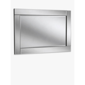 Yearn Bevelled Glass Rectangular Frame Wall Mirror, 90 x 60cm, Clear/Black