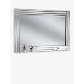 Yearn Bevelled Glass Rows Rectangular Frame Wall Mirror, Clear/Black - thumbnail 1
