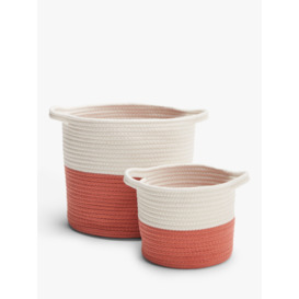 John Lewis ANYDAY Cotton Rope Storage Baskets, Set of 2 - thumbnail 1