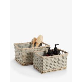John Lewis ANYDAY Willow Storage Baskets, Set of 2, Natural / Grey - thumbnail 3