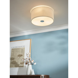 John Lewis Micropleated Diffuser Flush Ceiling Light, White - thumbnail 2