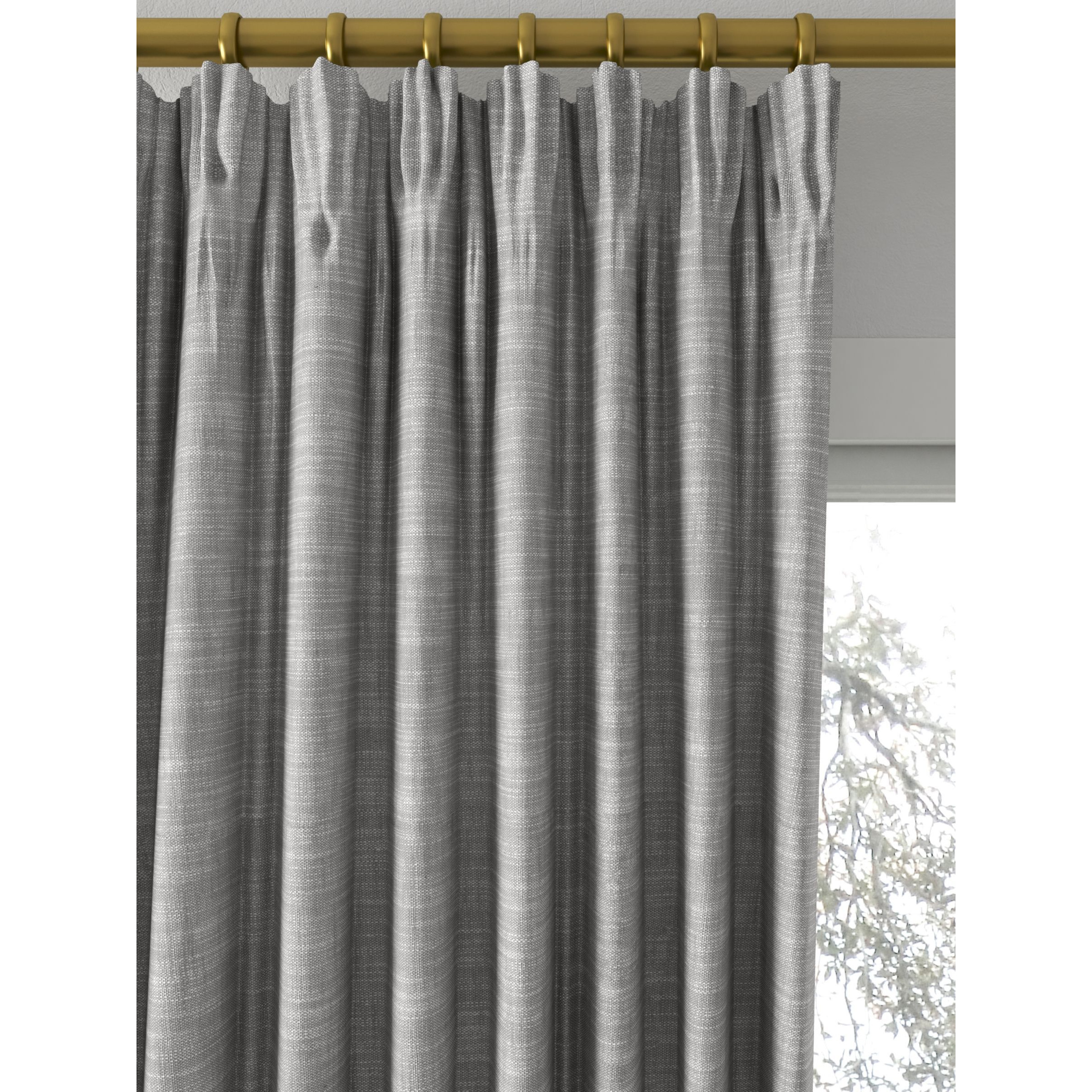 John Lewis Cotton Slub Lined Pencil Pleat Curtains - image 1