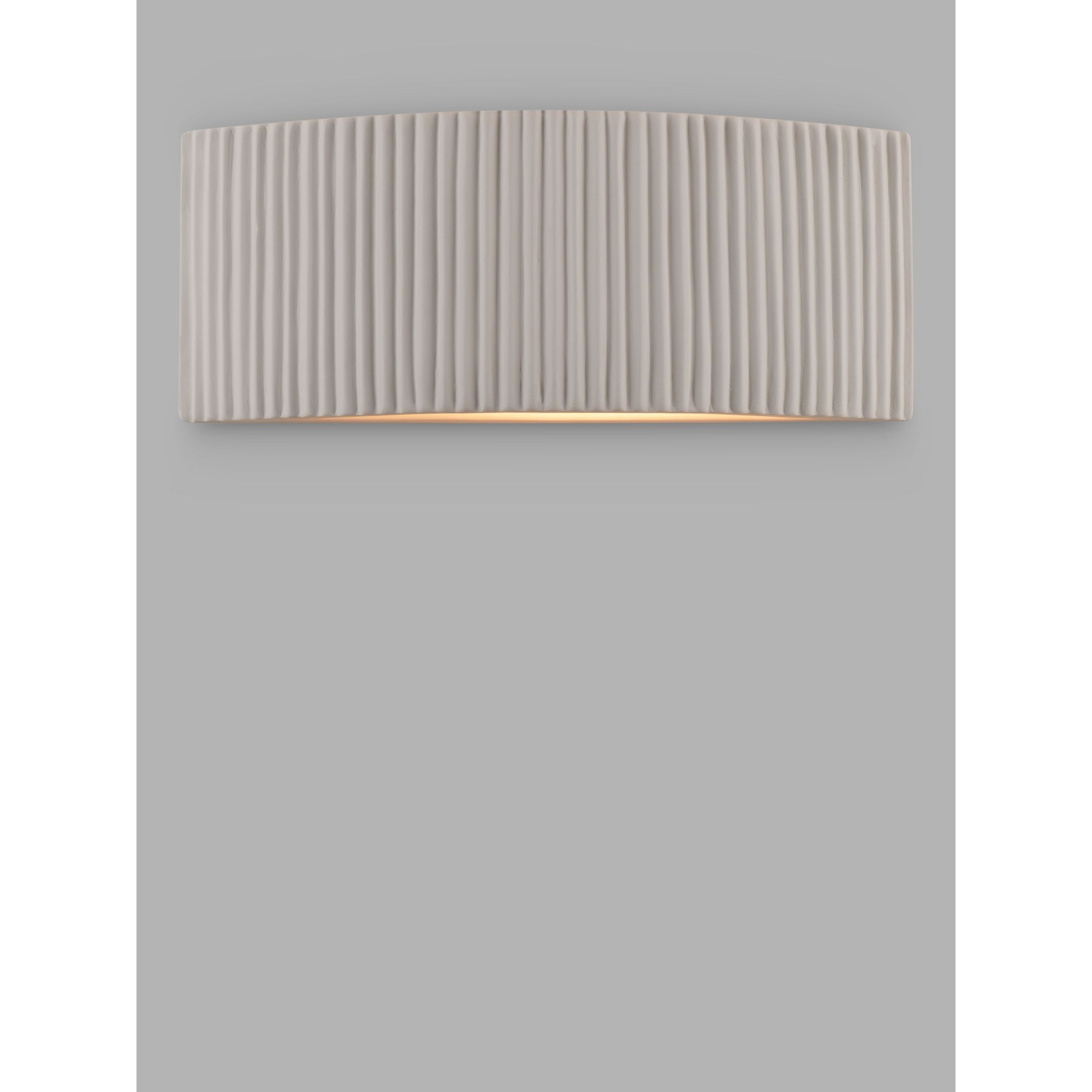 John Lewis & Partners Ribbed Arc Ceramic Wall Light, White