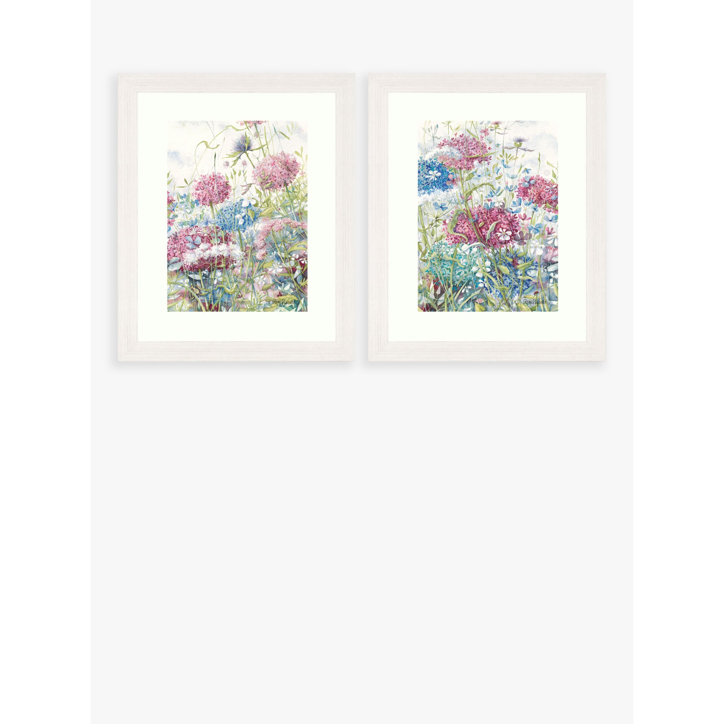 Catherine Stephenson - 'Summer Essence' Framed Print & Mount, Set of 2, 56 x 46cm, Pink/Multi