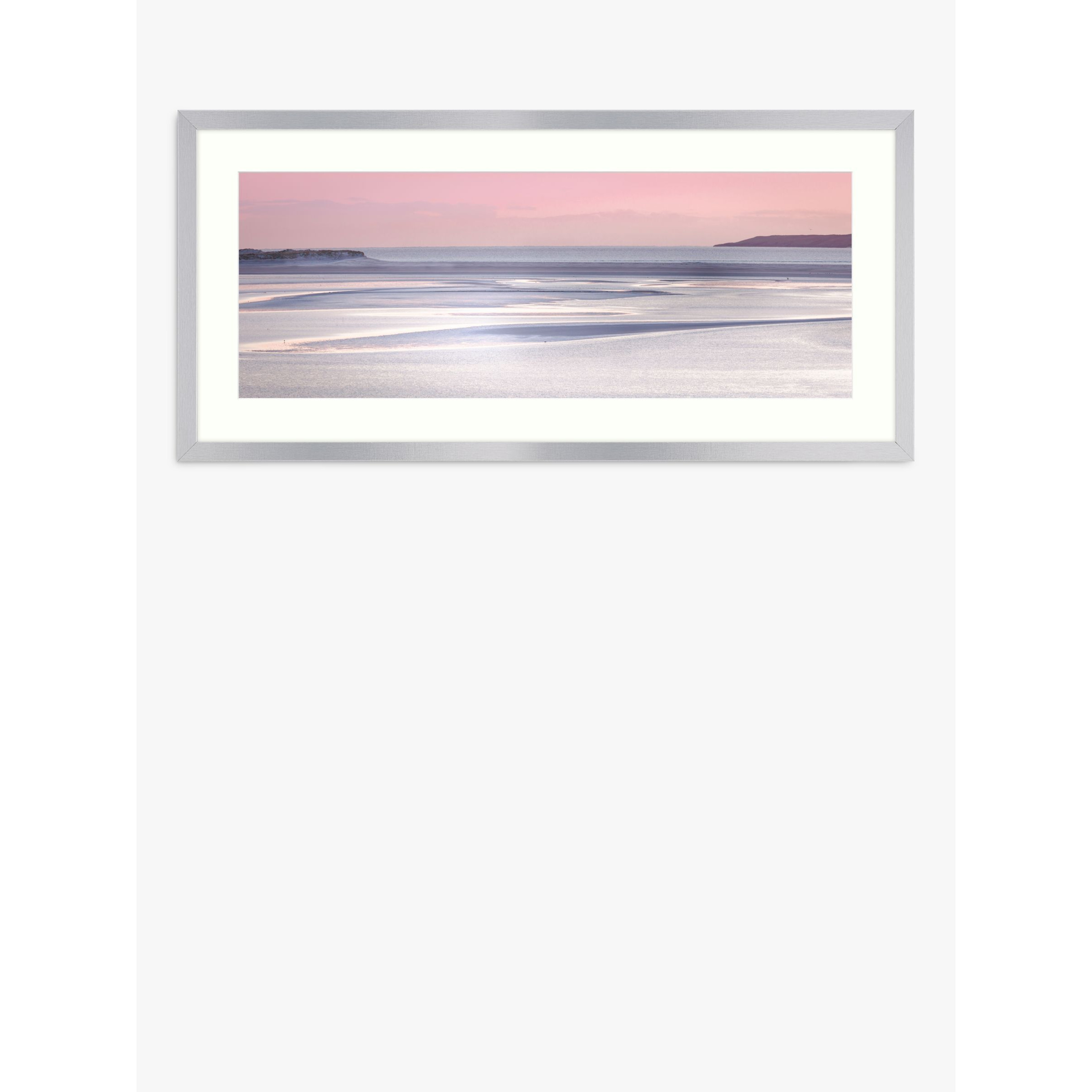 Lynne Douglas - 'Silver Sands' Framed Print & Mount, 49.5 x 104.5cm, Pink - image 1