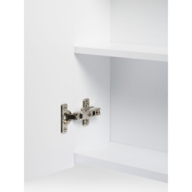 John Lewis White Gloss Single Mirrored Bathroom Cabinet - thumbnail 2
