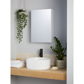 John Lewis White Gloss Single Mirrored Bathroom Cabinet - thumbnail 2