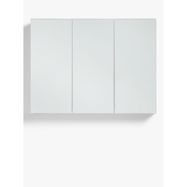 John Lewis White Gloss Triple Mirrored Bathroom Cabinet - thumbnail 1